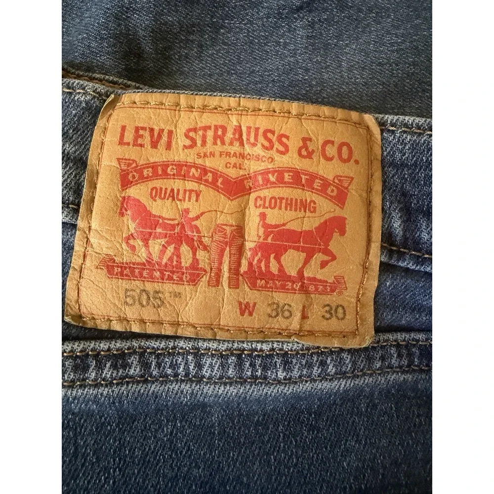 Levi's 505 Jeans Mens 36x30 Regular Fit Straight Leg Denim